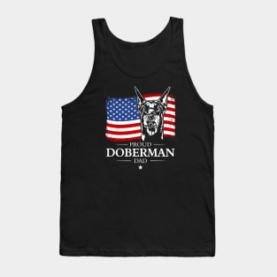 Proud Doberman Dad American Flag patriotic dog Tank Top